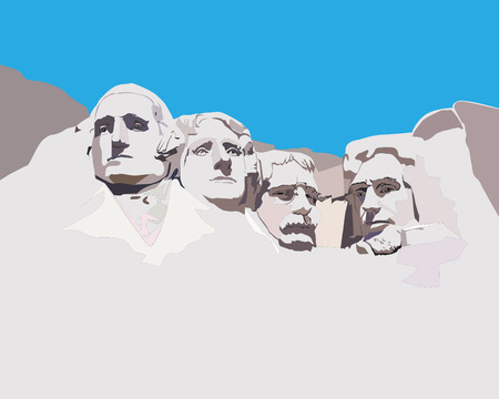 National memorial Mountain Rashmor against the blue skyのイラスト素材