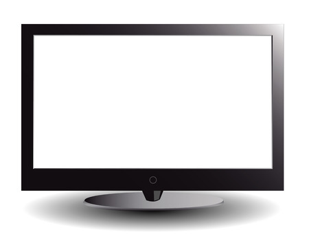 The plasma TV with the white screen on a white backgroundのイラスト素材