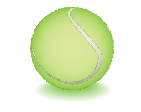 light-green tennis ball on a white backgroundのイラスト素材