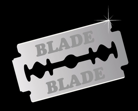 razor blade on a black backgroundのイラスト素材