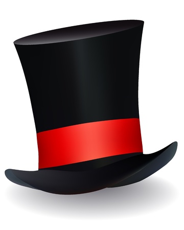 hat hat with a red ribbon on white backgroundのイラスト素材