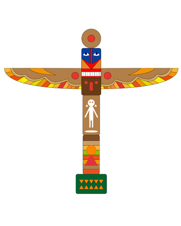Native American totem on a white backgroundのイラスト素材
