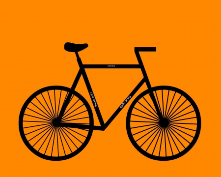 sports bike on orange backgroundのイラスト素材