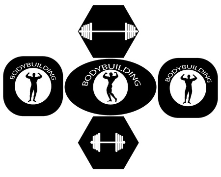 bodybuilding logo on a white backgroundのイラスト素材