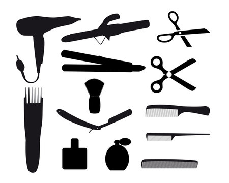barber tools on a white backgroundのイラスト素材