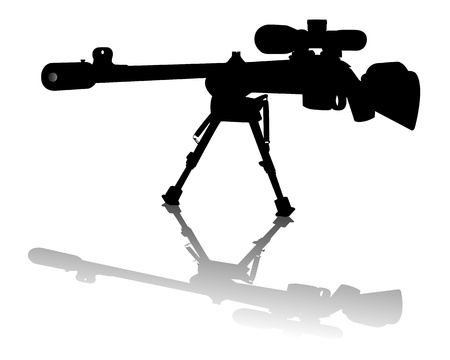sniper rifle on a white backgroundのイラスト素材