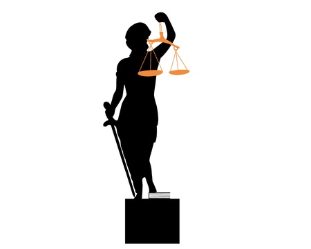 justice and the rule of law on a white backgroundのイラスト素材