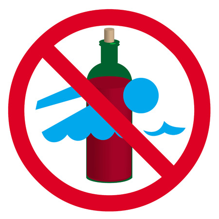 the sign ban swimming while drunkのイラスト素材