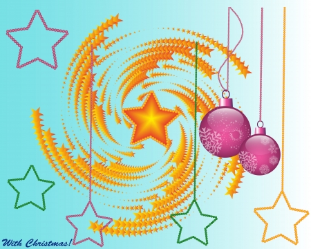 Christmas toy on a light blue backgroundのイラスト素材