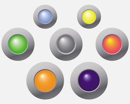 colorful buttons on a light gray backgroundのイラスト素材