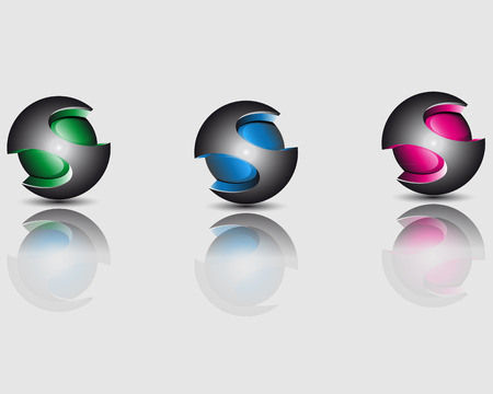 three multi-colored ball in the context ofのイラスト素材