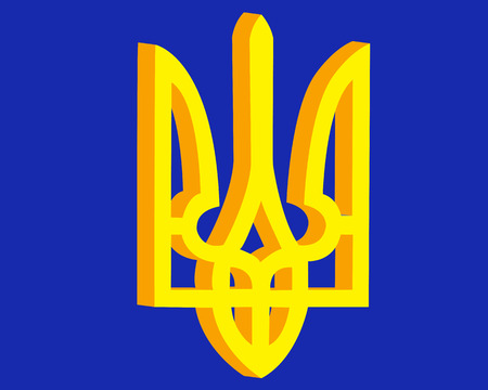 Ukraine flag on a blue backgroundのイラスト素材