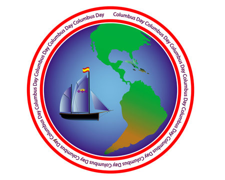 Columbus Day holiday in America on a white backgroundのイラスト素材