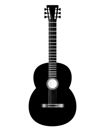 stringed instrument acoustic guitar on white backgroundのイラスト素材
