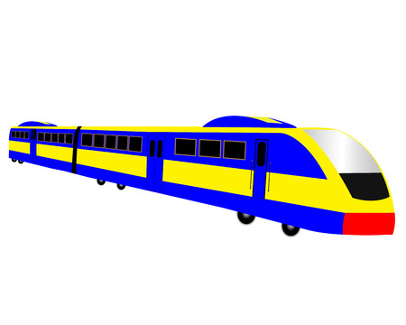 train to carry passengers on a white backgroundのイラスト素材