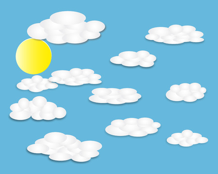 white clouds and blue sky sunのイラスト素材