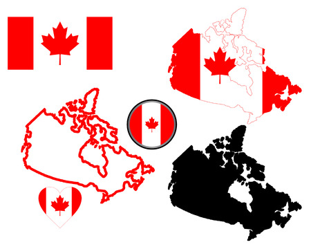 map of Canada in different colors on a white backgroundのイラスト素材