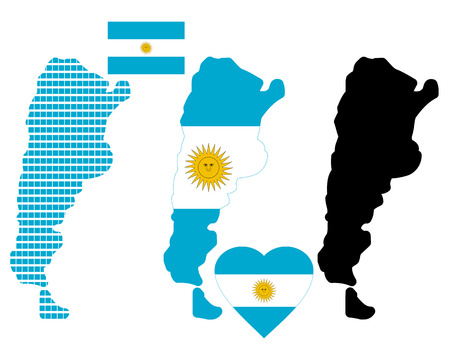 map of Argentina in different colors and symbols on a white backgroundのイラスト素材
