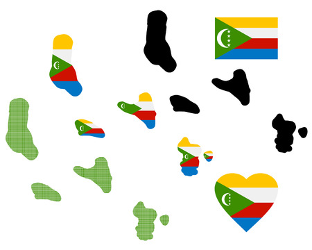 map Comoros different types and symbols on a white backgroundのイラスト素材