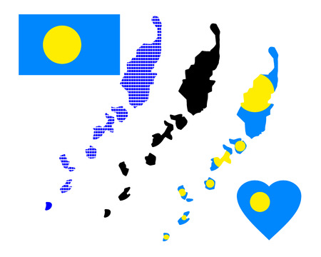 map Palau different types and symbols on a white backgroundのイラスト素材