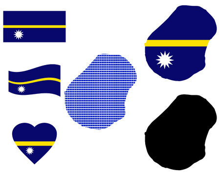 map Nauru different types and symbols on a white backgroundのイラスト素材