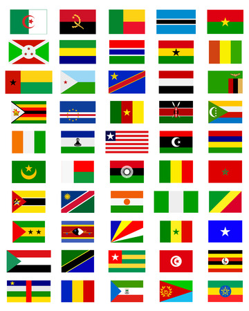 flags of the countries of Africa on a white backgroundのイラスト素材
