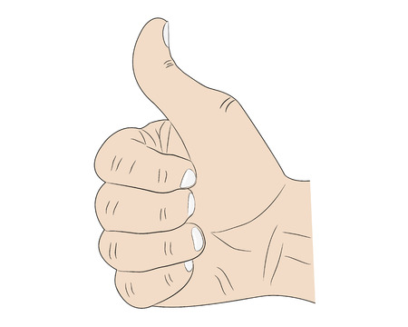 hand sign thumb up on a white backgroundのイラスト素材