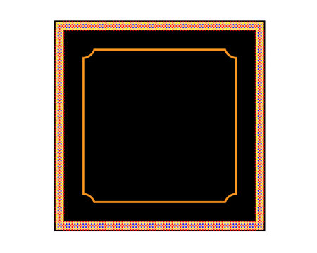 Frame with patterns of different colors in a black squareのイラスト素材
