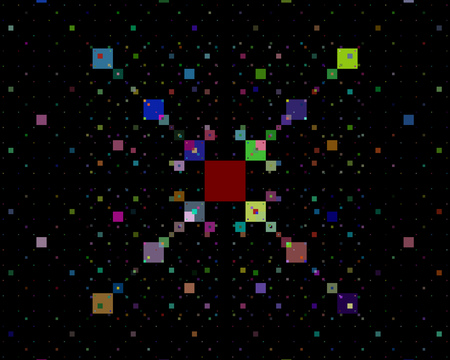 Different squares and flowers on a blackのイラスト素材