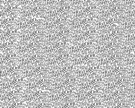 pattern of different English letters on a white backgroundのイラスト素材