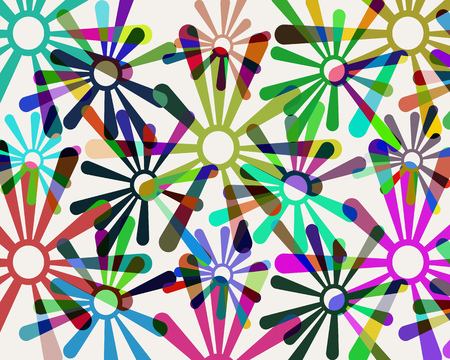 Background of multicolored patterns on a light backgroundのイラスト素材