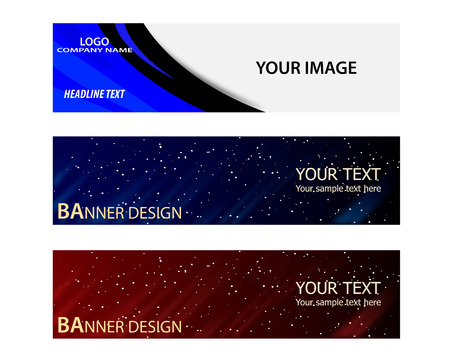 different banners with different colors on a white backgroundのイラスト素材