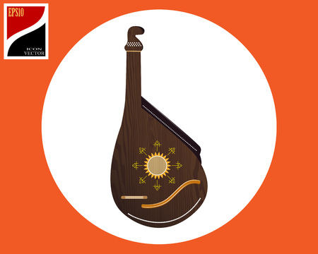 bandura Ukrainian instrument in a circle with a signのイラスト素材