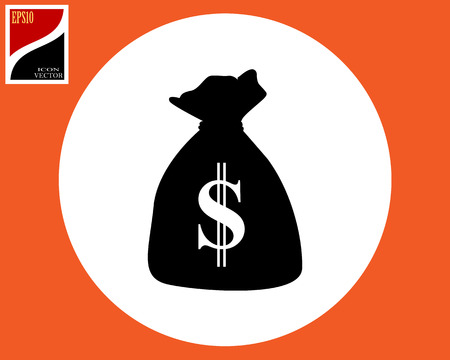 black bag with a dollar sign in a circle with a signのイラスト素材
