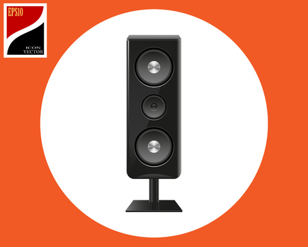 acoustic column of dark color in a circle with a signのイラスト素材