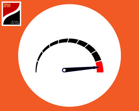 icon speedometer measurement of dangerous speed blackのイラスト素材