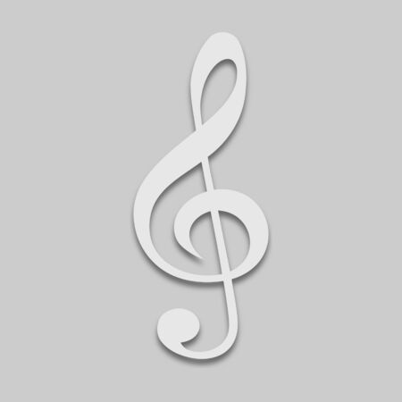 
treble clef icon in the bright tone on the gray backgroundのイラスト素材