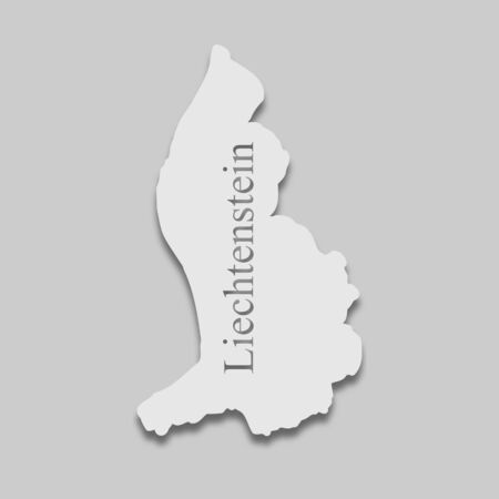 map of Liechtenstein in light color with a shadow on a gray background.のイラスト素材