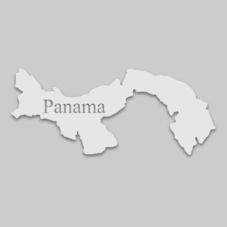 Panama map  in light color with a shadow on a gray background.のイラスト素材