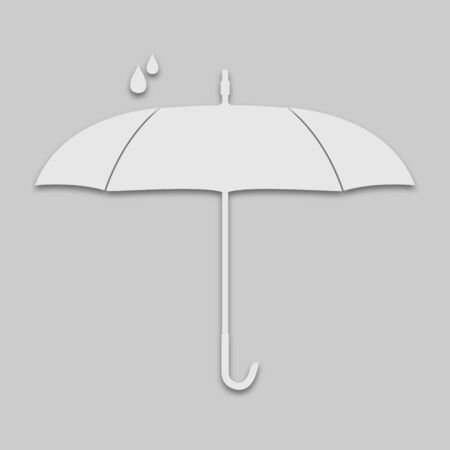 rain umbrella in bright tone with a shadow on a gray backgroundのイラスト素材