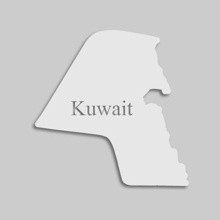 map of Kuwait in a bright tone on the gray backgroundのイラスト素材