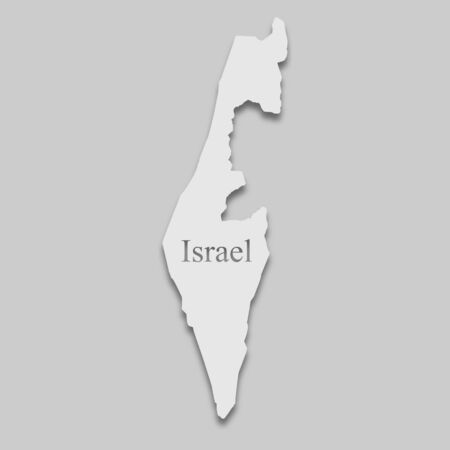 map of Israel in a bright tone on the gray backgroundのイラスト素材