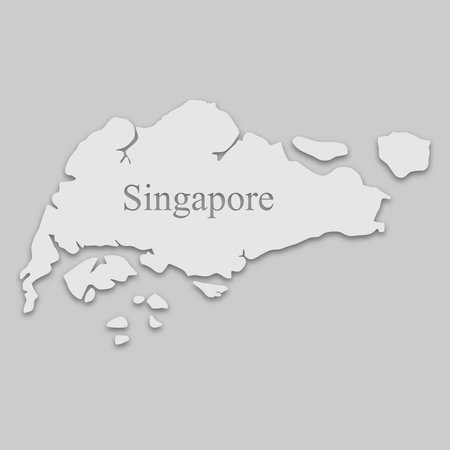 map of Singapore in a bright tone on the gray backgroundのイラスト素材