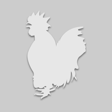 rooster poultry  in bright colors in bright colors with a shadow on a gray backgroundのイラスト素材