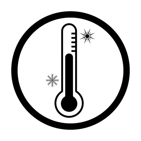 black thermometer icon of air measurement on a white background