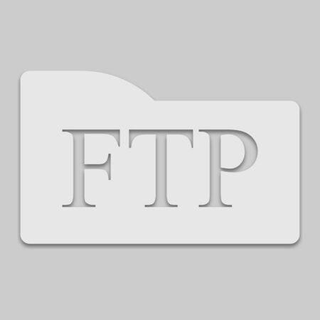 Ftp icon of vector images in a light tone on a gray backgroundのイラスト素材