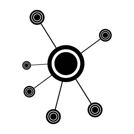 atom vector icon in black style on a white backgroundのイラスト素材