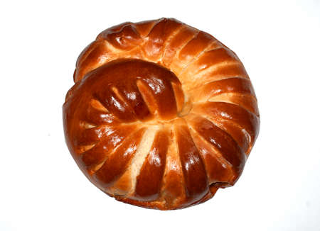 fresh apricot round pie on white backgroundの写真素材