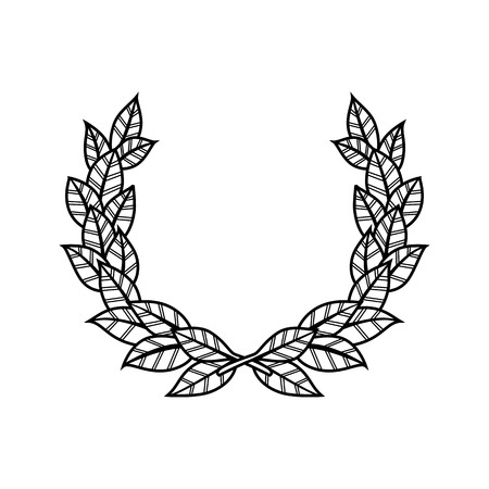 vector black outline of a laurel wreath on a white backgroundのイラスト素材