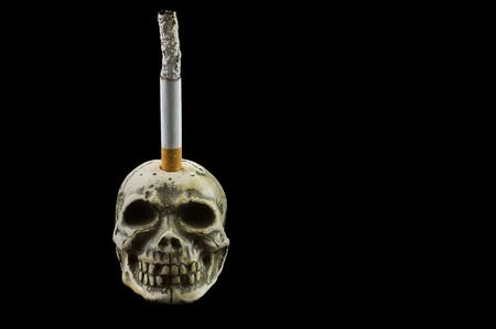 smoking skullの写真素材